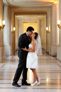 wedding photography bride and groom kiss